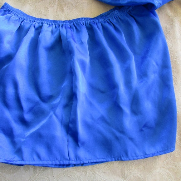 Vintage Royal Blue Victoria Secret 2 pc Baby Doll Nightie Lingerie - Picture 3 of 8
